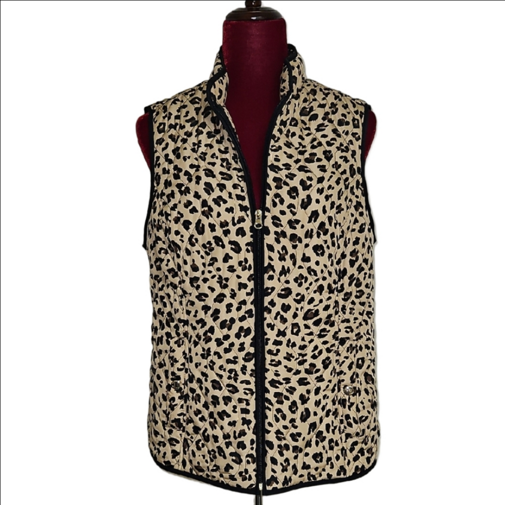 Leopard Print Sleeveless Vest Size Medium